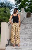 Pantalon SHINO ceinturé imprimé végétal