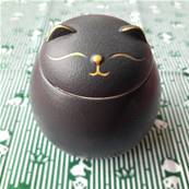 Boite à thé chat noir