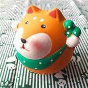 Statuette japonaise Shiba Inu marron