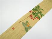 Tenture japonaise traditionnelle Feuilles et baies rouges 60cm