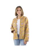 Veste indienne matelass�e r�versible jaune