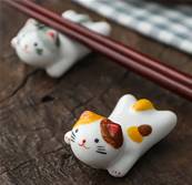 Repose baguettes motifs japonais chat- lot de 5 pièces