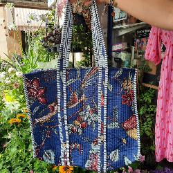 Sac coton Indien Surpiqué "Jungle Enchantée"