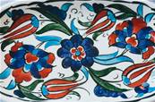 Plat ovale Iznik fait à la main 19cmx11cm