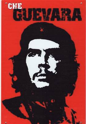 Plaque métal 20x30 vintage Che Guevara fond rouge