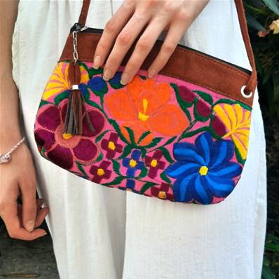 Sac à main motifs fleuris 2 Artisanat du Guatemala