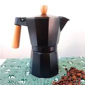 Cafetire  l'italienne 6 tasses manche bois noir