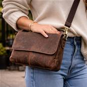 Sac à main en cuir de buffle artisanal 13X23X6 cm