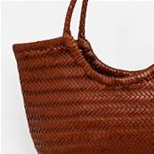 Sac tresse luxe camel