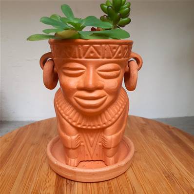 Pot de fleur Visage inca Colombie 12 cm