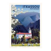 Affiche Itxassou pays basque 50x70cm Fricker