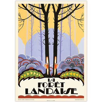 Affiche Landes la fôret Landaise 50x70cm Fricker