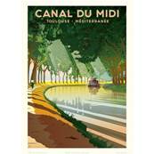 Affiche Toulouse Canal du Midi 50x70cm Fricker