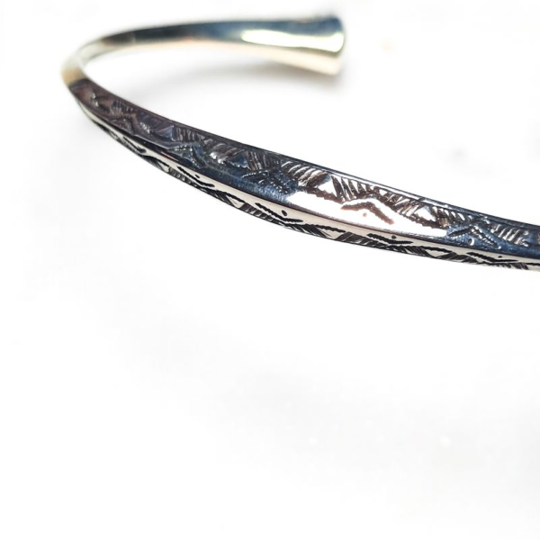 Bracelet touareg demi cercles gravés argent Homme/Femme