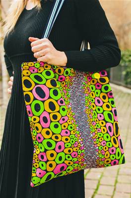 Sac TOT BAG en tissus africain WAX, motifs bulles