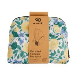 Sac à dos pliable et imperméable recyclé fleurs jaunes