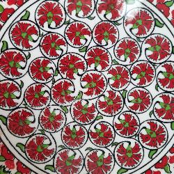 Dessous de plat Iznik rond fait à la main 16 cm