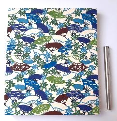 Carnet en papier japonais fleurs japonaises Eventails multicolores