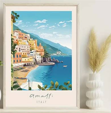 Affiche Côte Amalfite 30x40 cm