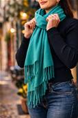 Etole en viscose et cachemire turquoise