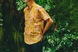 Chemise homme manche courte jaune S