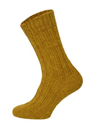 Chaussettes 29% laine 11% alpaga moutarde 35-38