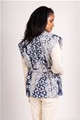 Gilet fleuri melletonné sans manche avec ceinture