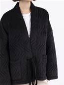Veste noire matelassée velour taille unique