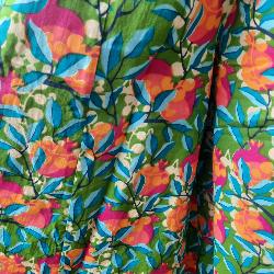 Pantalon large taille unique multicolore tropical
