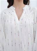 Blouse à rayures multicolores en viscose