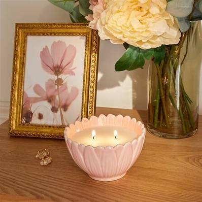 Bougie parfumée Fleur de Rose rose