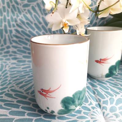 Tasse à thé 2poissons 10 cm x 7 cm