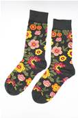 Chaussettes femme bouquet de fleurs coton