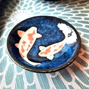 Coupelle japonaise carpe Koi 9,9cm x1,5 cm