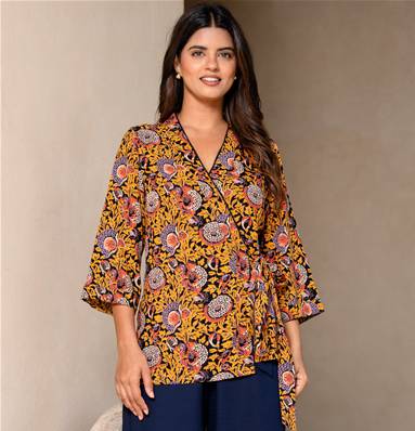 Cache-cœur imprimé floral indien artisanal