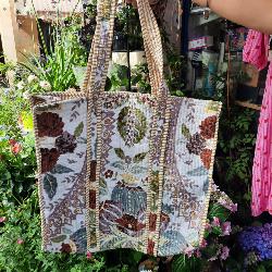 Sac coton Indien Surpiqué "Jardin des fées"