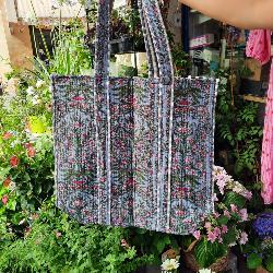 Sac coton Indien Surpiqué "Éclat Floral"
