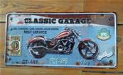 Plaque métal 20x40 vintage MOTORBIKE ROUGE.