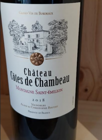 Vin rouge Montagne St Emilion Côtes de Chambeau 