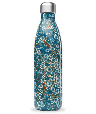 Bouteille isolante inox "fleurs de cerisier" bleue 750 ml