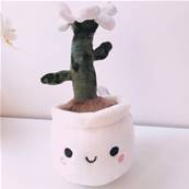 Peluche plante fleurie blanche