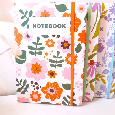 Carnet de poche fleurs oranges 9x14cm