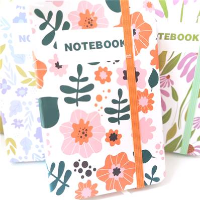 Carnet format A5 fleurs oranges 14x21cm
