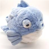 Peluche Poisson Diodon globe bleu 18cm