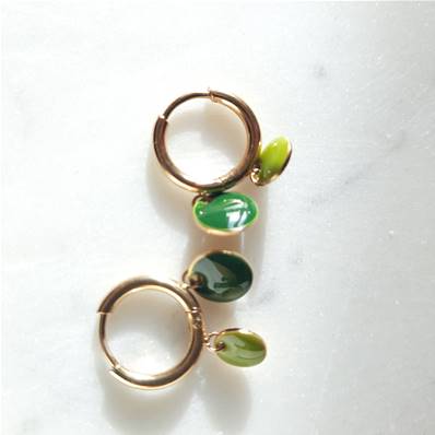 Boucles d'oreilles Dorées "vertige" - Émail à Froid