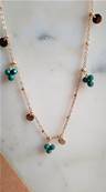 Collier 3 trios de perles en malachite