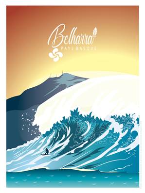 Affiche Belharra vague Plume26