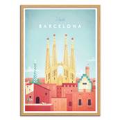 Affiche visit Barcelone Espagne 30x40cm Henry Rivers
