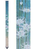 Tenture japonaise traditionnelle Fleurs blanches sur fond bleu 170 cm