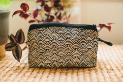 Pochette tissus motif japonais Seigaiha Vague